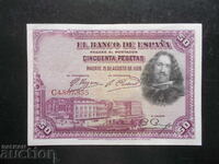 SPANIA, 50 pesetas, 1928, XF