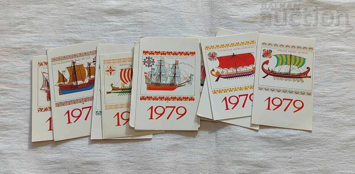 Sailboats Calendar Lot 11 Pieces