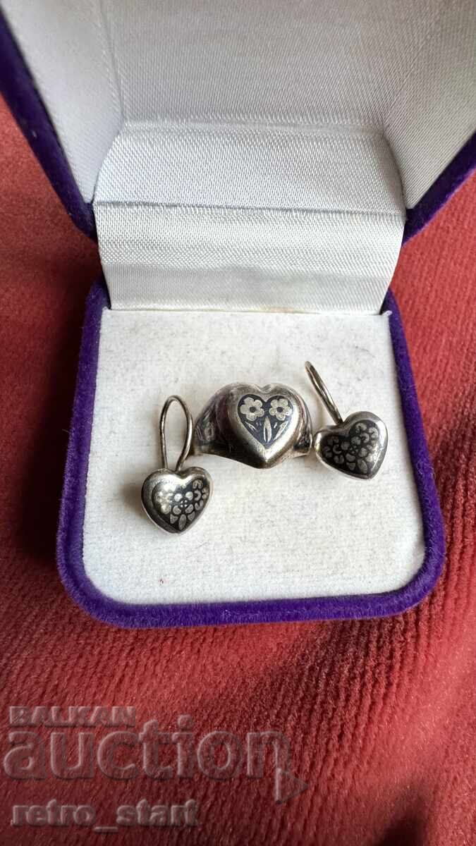 Set argint (URSS) cu email negru cu preț 73.00 BGN | € 37.32