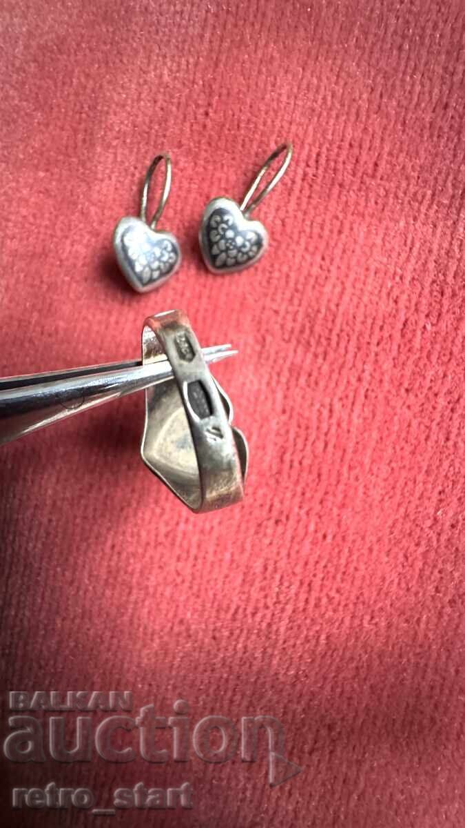 Set argint (URSS) cu email negru - 6