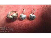 Set argint (URSS) cu email negru