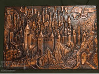 Placă de cupru barelief originală, oraș Veliko Tărnovo