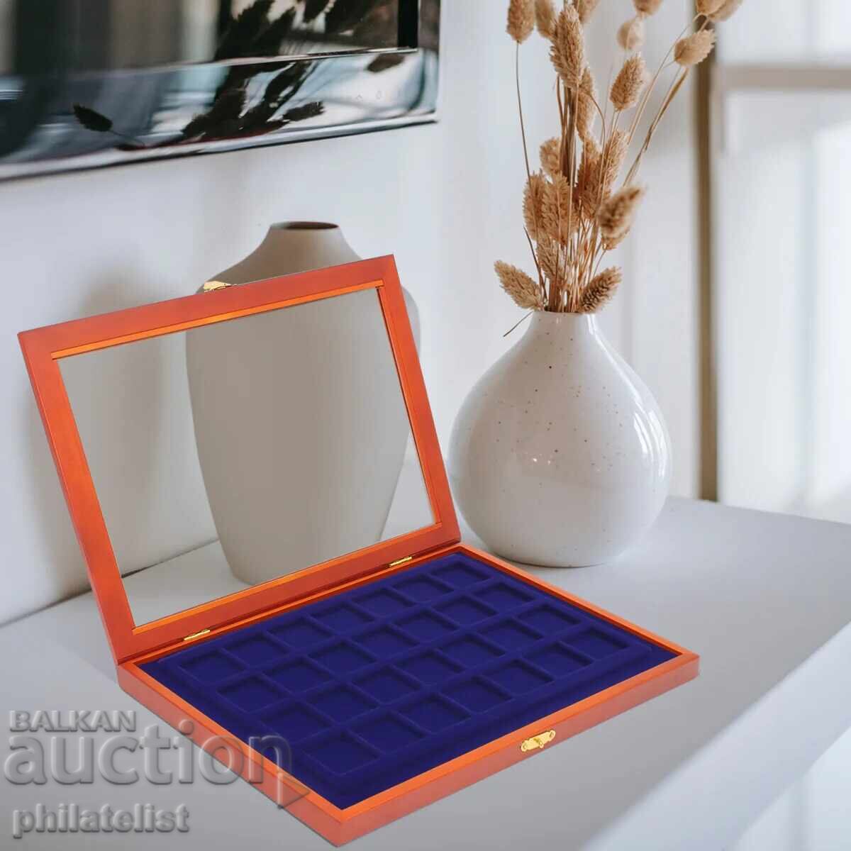 Παράδοση Ξύλινο κουτί, βιτρίνα - SAFE για 28 νομίσματα έως 40 mm Παράδοση Ξύλινο κουτί, βιτρίνα - SAFE για 28 νομίσματα έως 40 mm