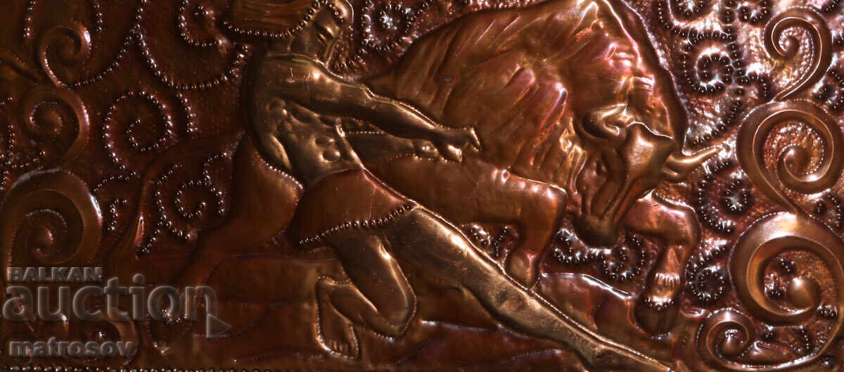 Auction  Original Copper Panel, Bas-relief