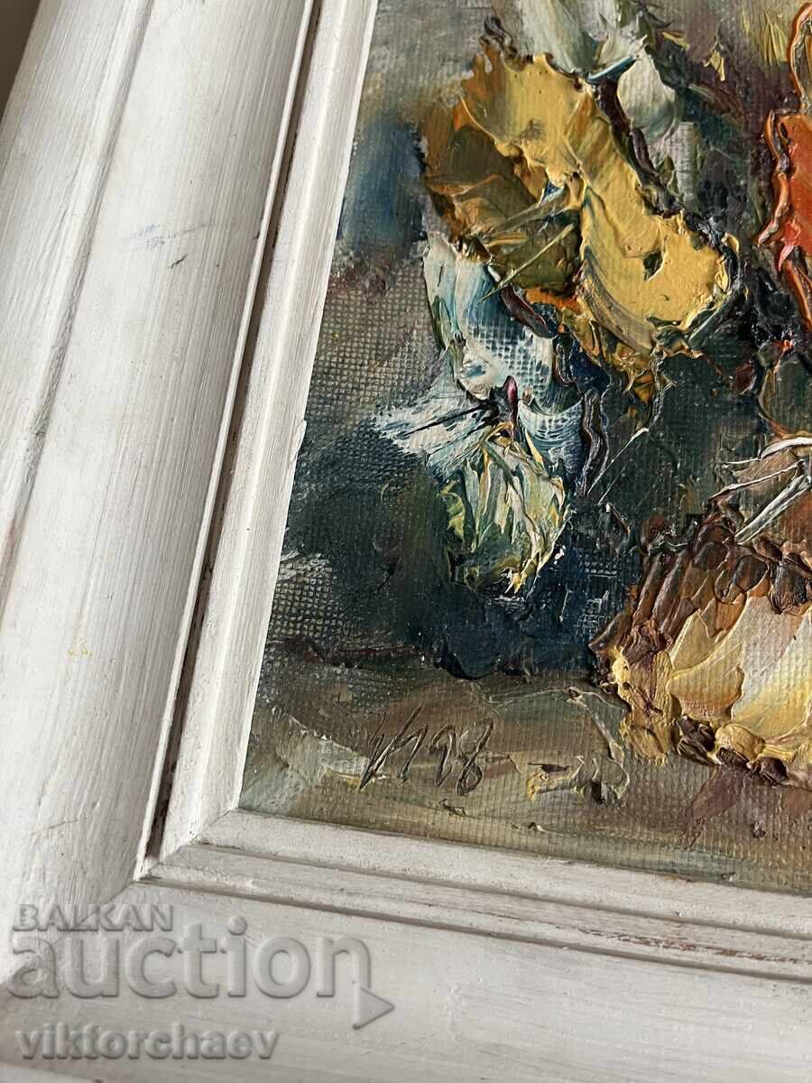 Цветан Дошков майсторска картина - “Цветя” 1998 година с цена 260.00 лв. | € 132.94