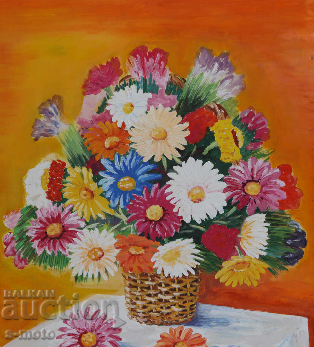 Картина гваш натюрморт с цветя - 5