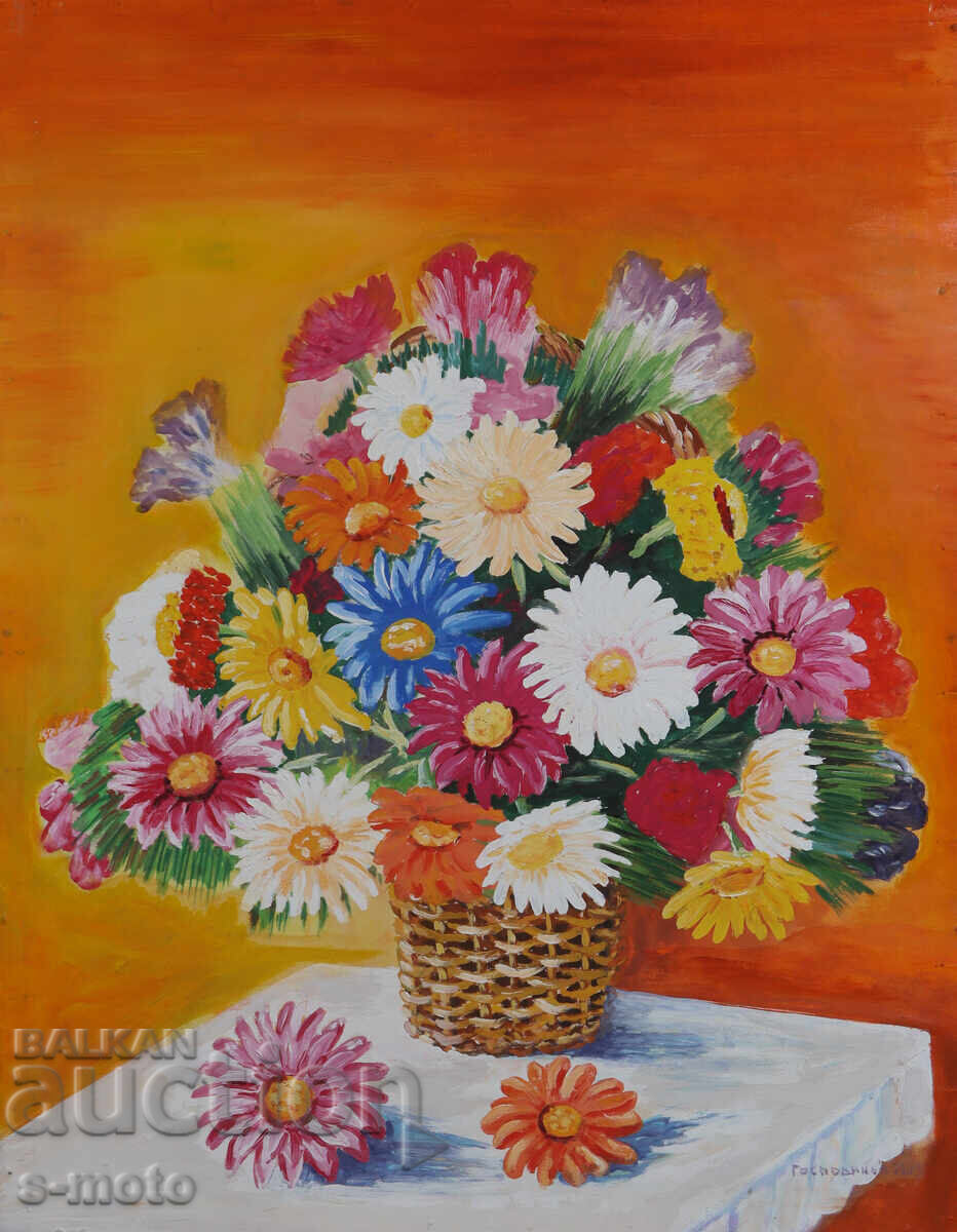 Картина гваш натюрморт с цветя