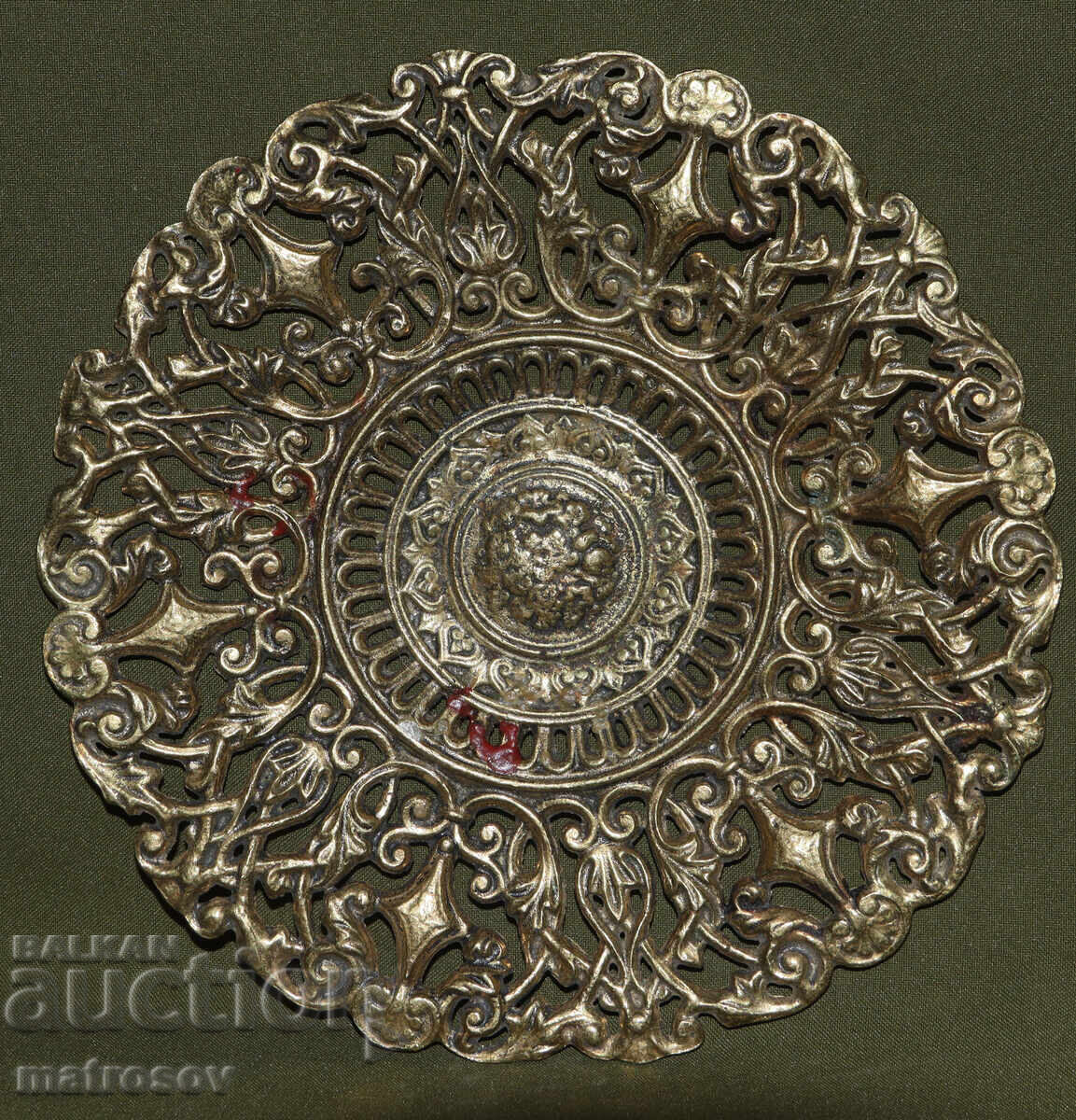 Δημοπρασία Παλιό ορειχάλκινο διακοσμητικό δίσκος πιάτο