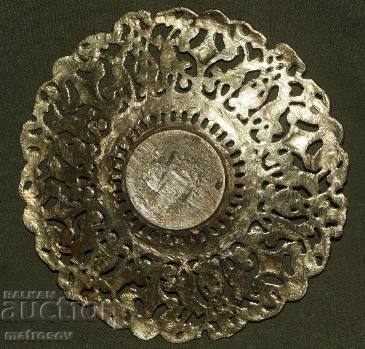 Παλιό ορειχάλκινο διακοσμητικό δίσκος πιάτο - 6