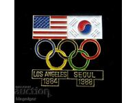 Олимпийска значка-Олимпиади в Сеул 1988 и Лос Анджелис 1984