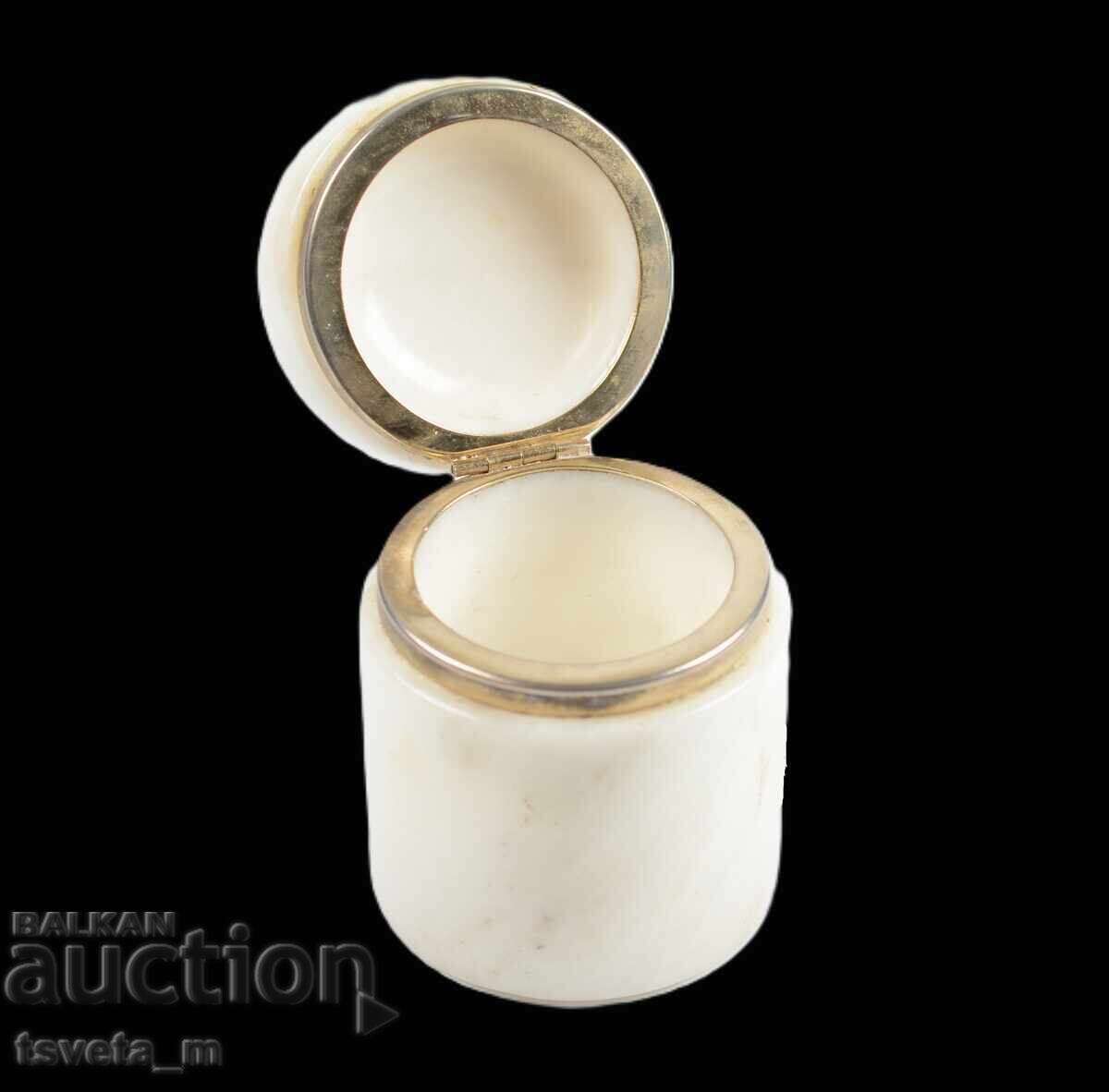 Marble box with lid for jewelry Mineralsouvenir soc. 70s