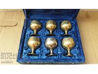 Αντίκα μπρούτζινο σερβίτσιο ρακής σε κουτί