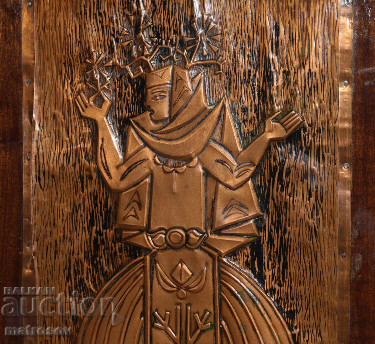 Delivery of Original Wall Decoration, Copper Panel, Woman in Folk Costume