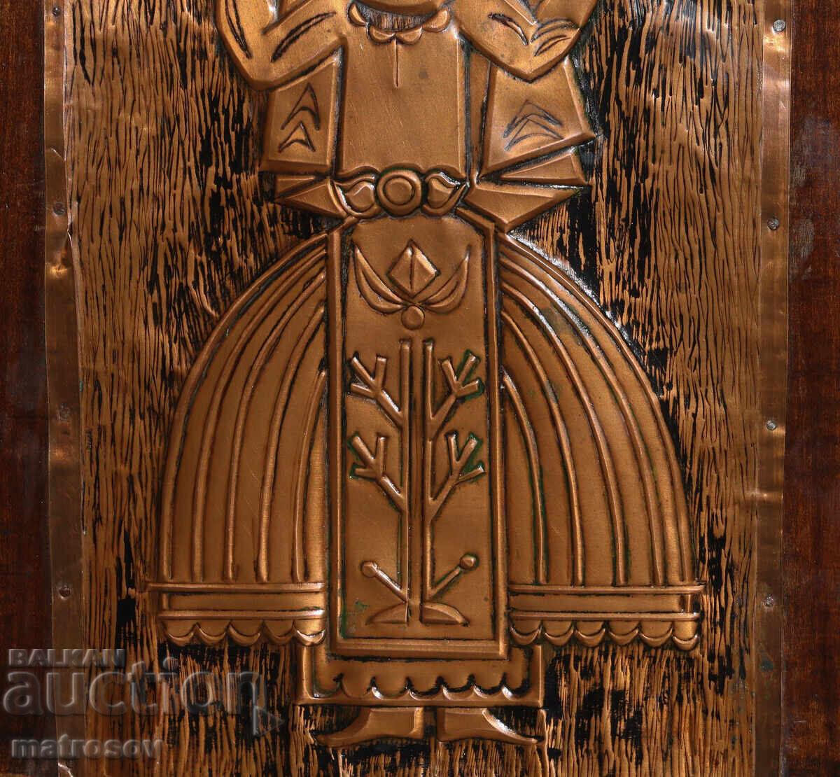 Original Wall Decoration, Copper Panel, Woman in Folk Costume - 5