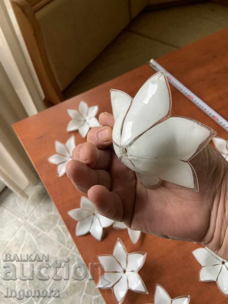 GLASS DECORATIVE FLOWERS - 20 PCS - 5