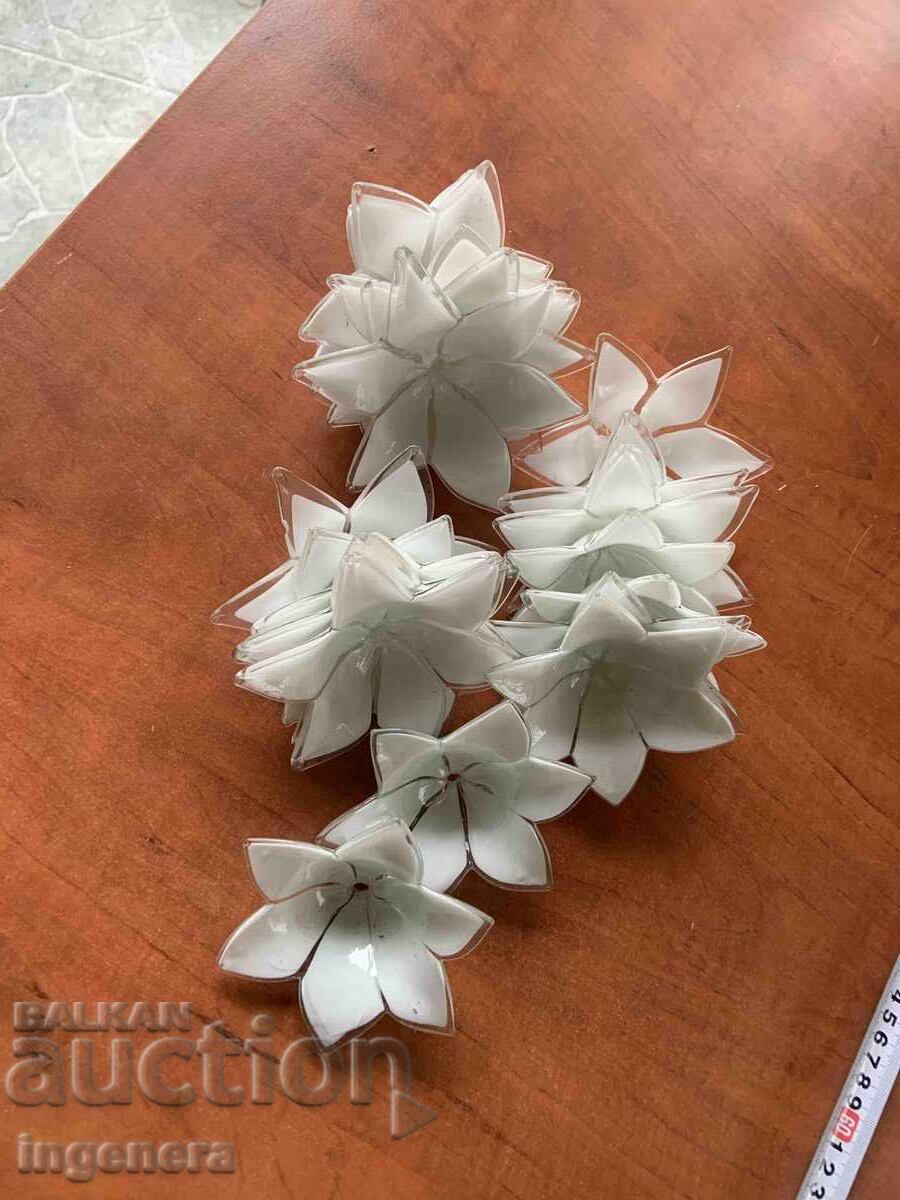 GLASS DECORATIVE FLOWERS - 20 PCS - 6