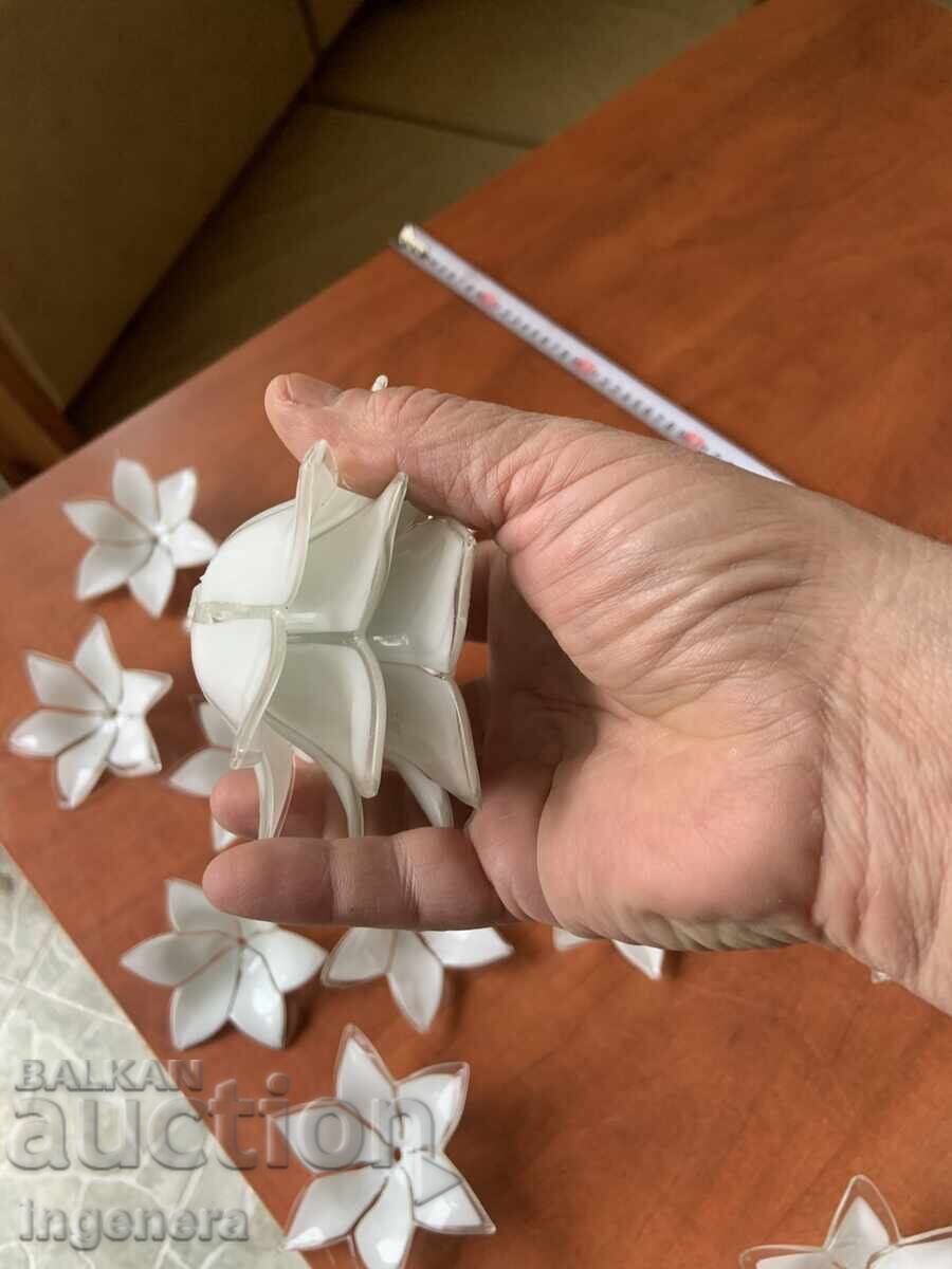 GLASS DECORATIVE FLOWERS - 20 PCS - 7