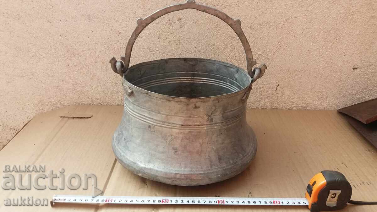 VAS MASIV DIN CUPRU FORJAT, CUPRU - STANIU - 10 LITRI