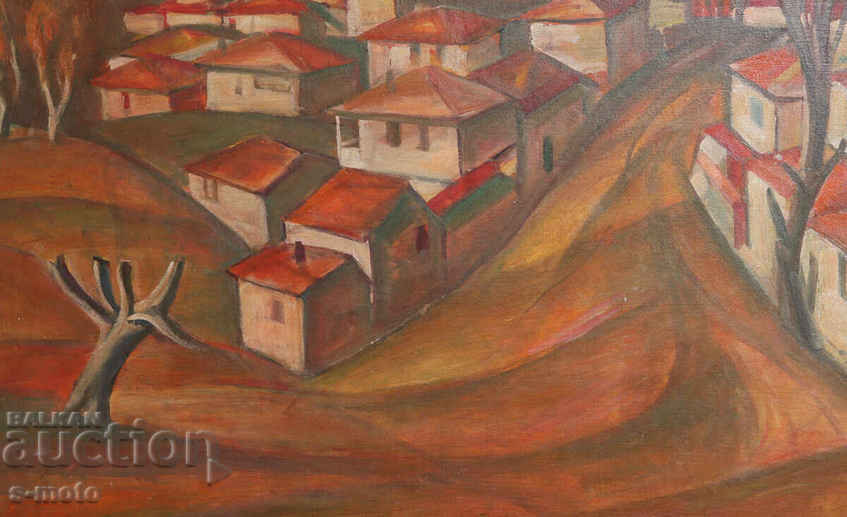 Stoyan Domuschiev (1935 - 2021) ulei pe pânză peisaj rural - 5