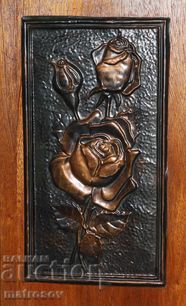 Panou din cupru lucrat manual, placă, natură statică cu preț 200.00 BGN | € 102.26