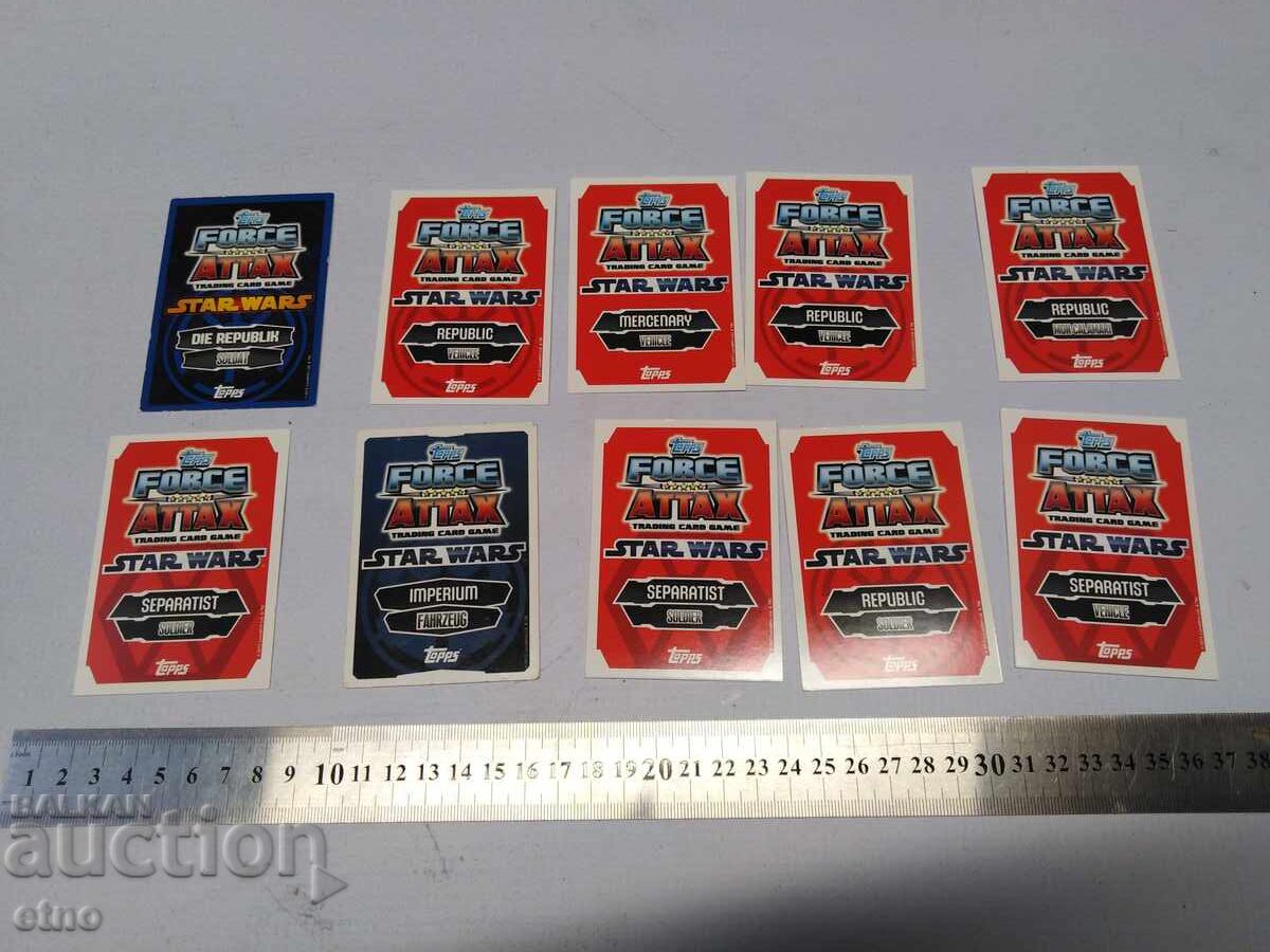10 pieces of "STAR WARS" 2010 CARDS, PICTURES with price 10.00 BGN | € 5.11