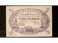Martinica 5 Franci 1934 Pick 6 Ref R223