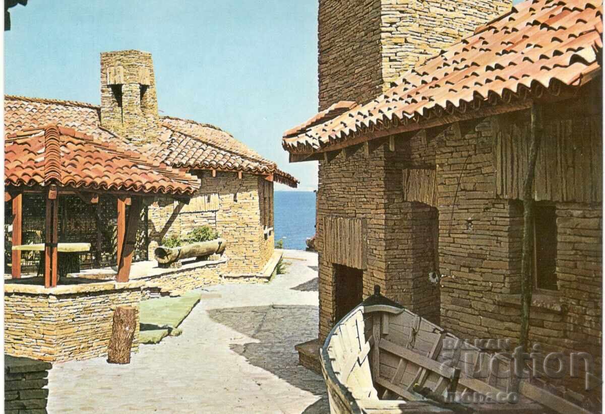 Стара картичка - Златни пясъци, Рибарски колиби