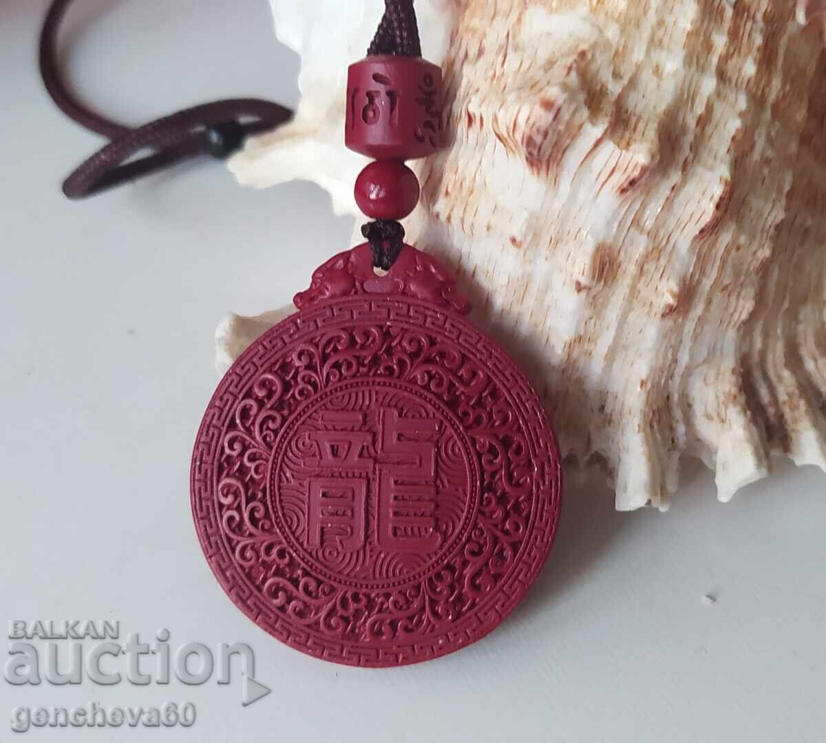 Livrarea Talisman, pandantiv amulet cu cinabru de dragon