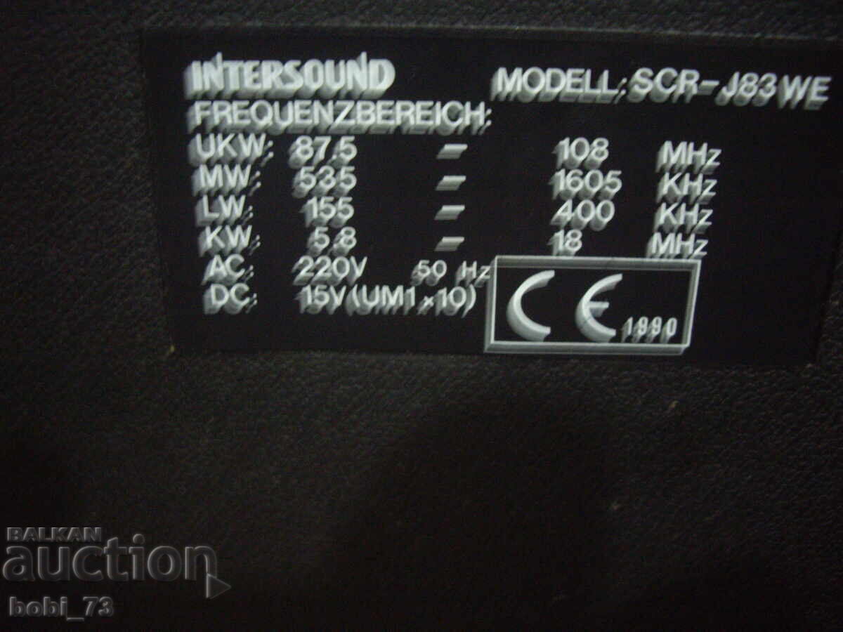 Auction Radio cassette player "intersound" Auction Radio cassette player "intersound"