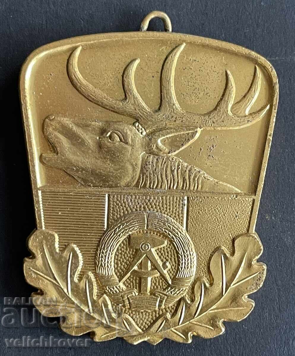 41814 ГДР Източна Германия медал Ловен трофей елен златен