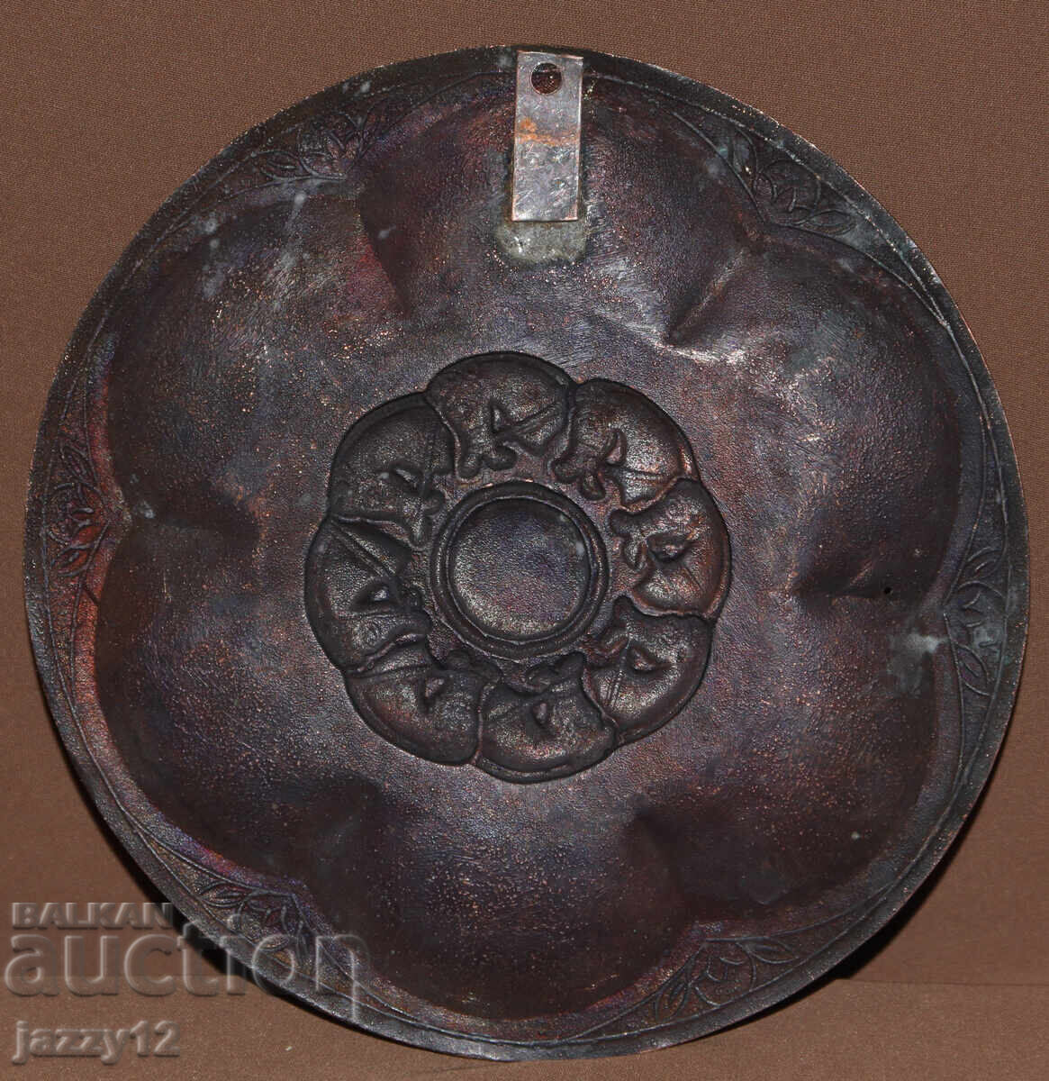 Παλιά διακοσμητική πιατέλα, διακόσμηση τοίχου, χαλκός - 7