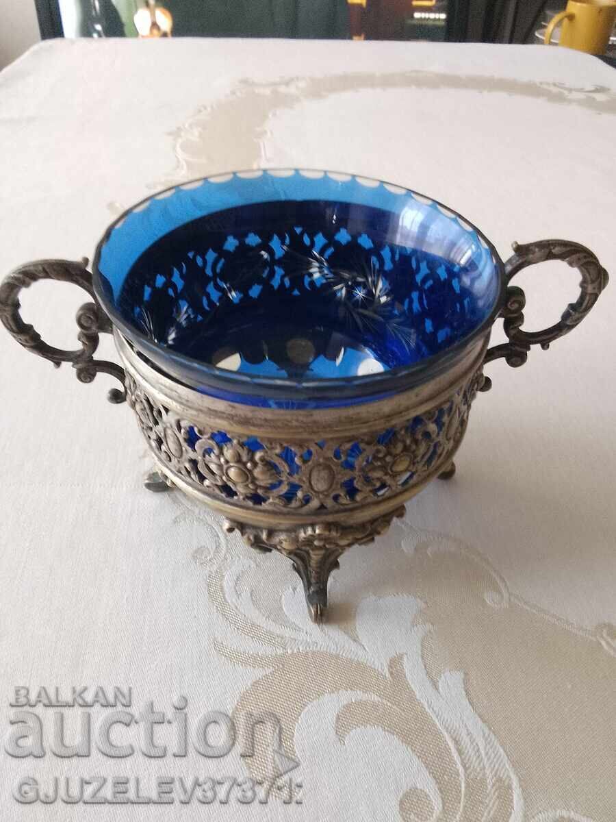 WMF-Стара антикварна бонбониера-метал кристал - 5