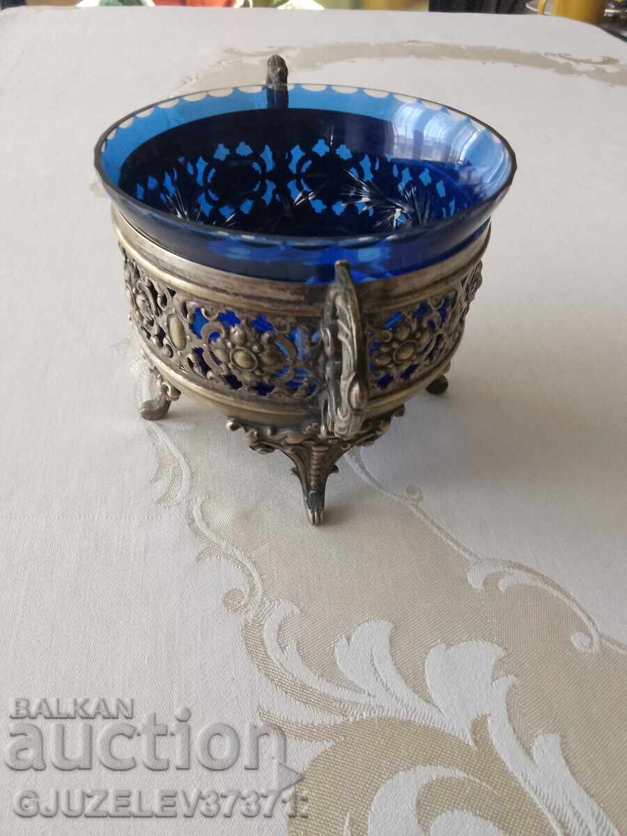 WMF - Old Antique Bonbonniere - Metal Crystal - 7