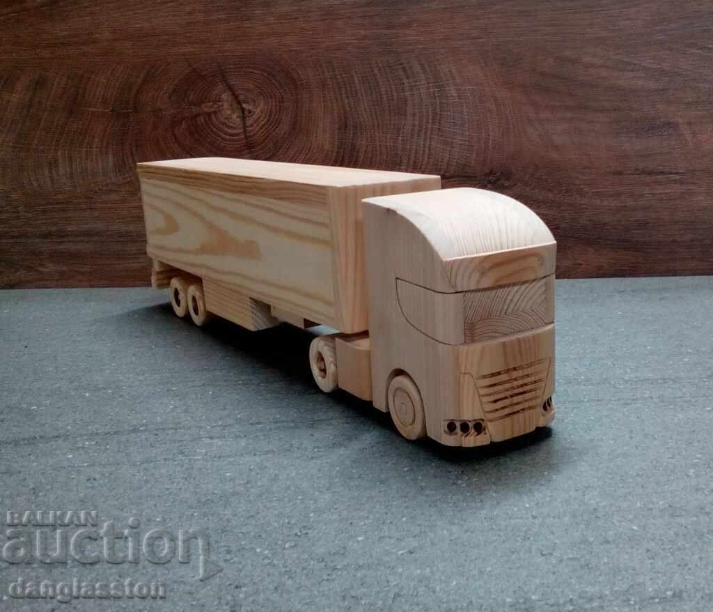 Camion decorativ din lemn cu remorcă DMAR 316 - 5