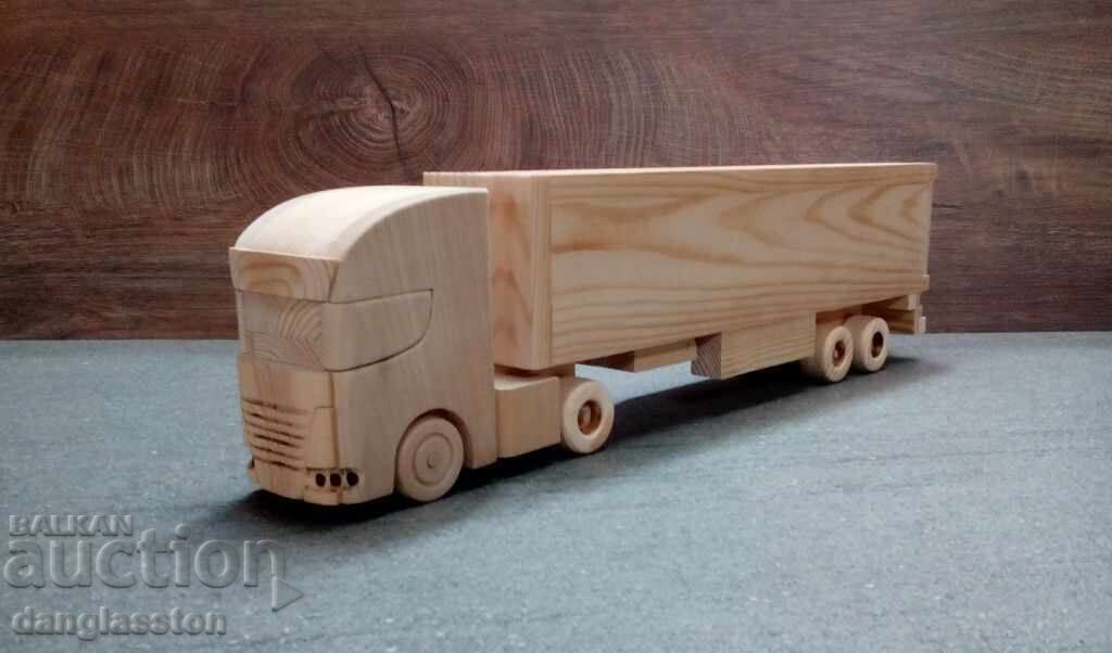 Camion decorativ din lemn cu remorcă DMAR 316 - 6