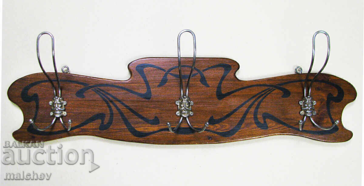 Umeraș mare de perete din lemn secesion art nouveau, excelent