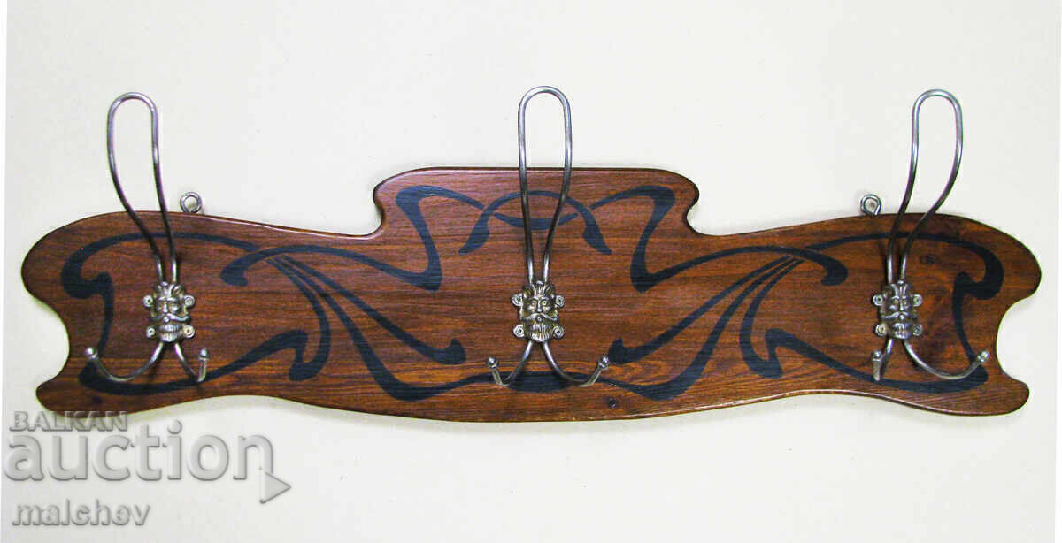 Umeraș mare de perete din lemn secesion art nouveau, excelent
