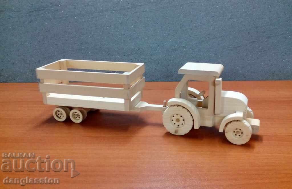 Auction  Decorative wooden tractor with trailer DMAR 199N