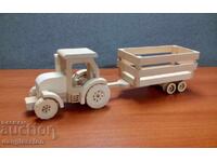 Decorative wooden tractor with trailer DMAR 199N