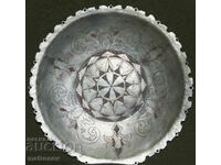 Farfurie veche de cupru, decorațiune de perete, 1854