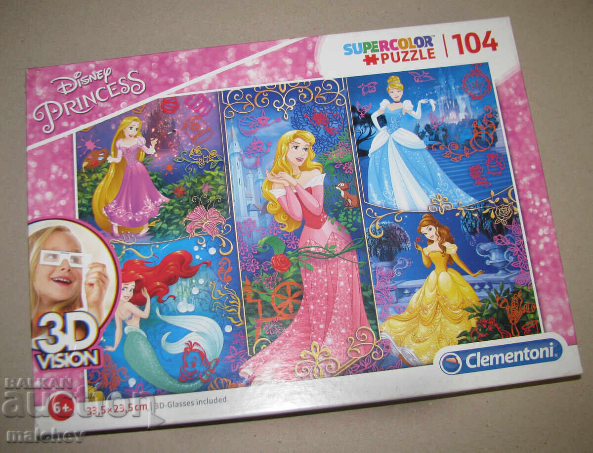 Clementoni Disney Princesses Puzzle, 104 pieces 3D, used Clementoni Disney Princesses Puzzle, 104 pieces 3D, used