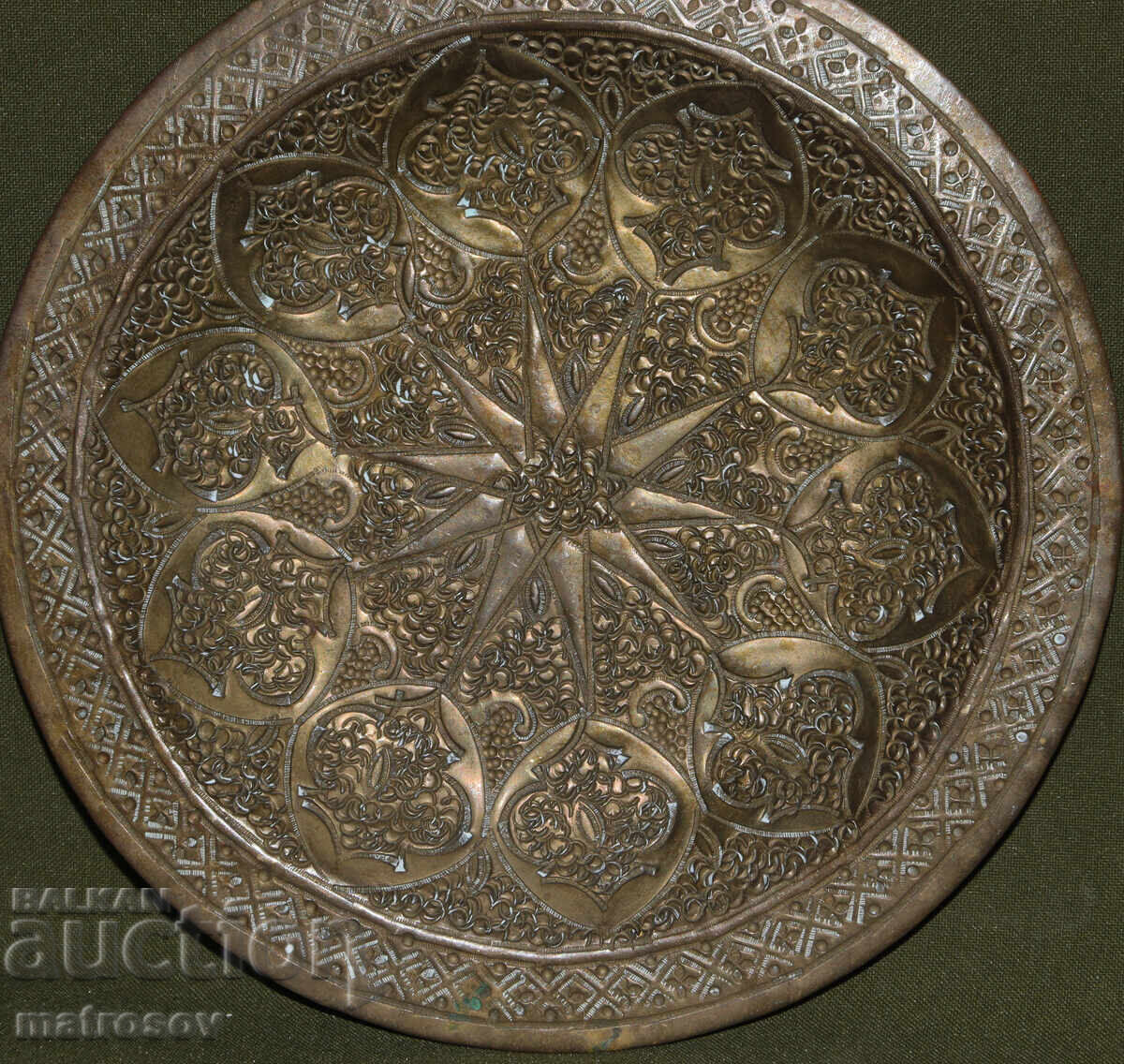 Μεταλλικός διακοσμητικός δίσκος πιάτο γεωμετρικά σχήματα - 5