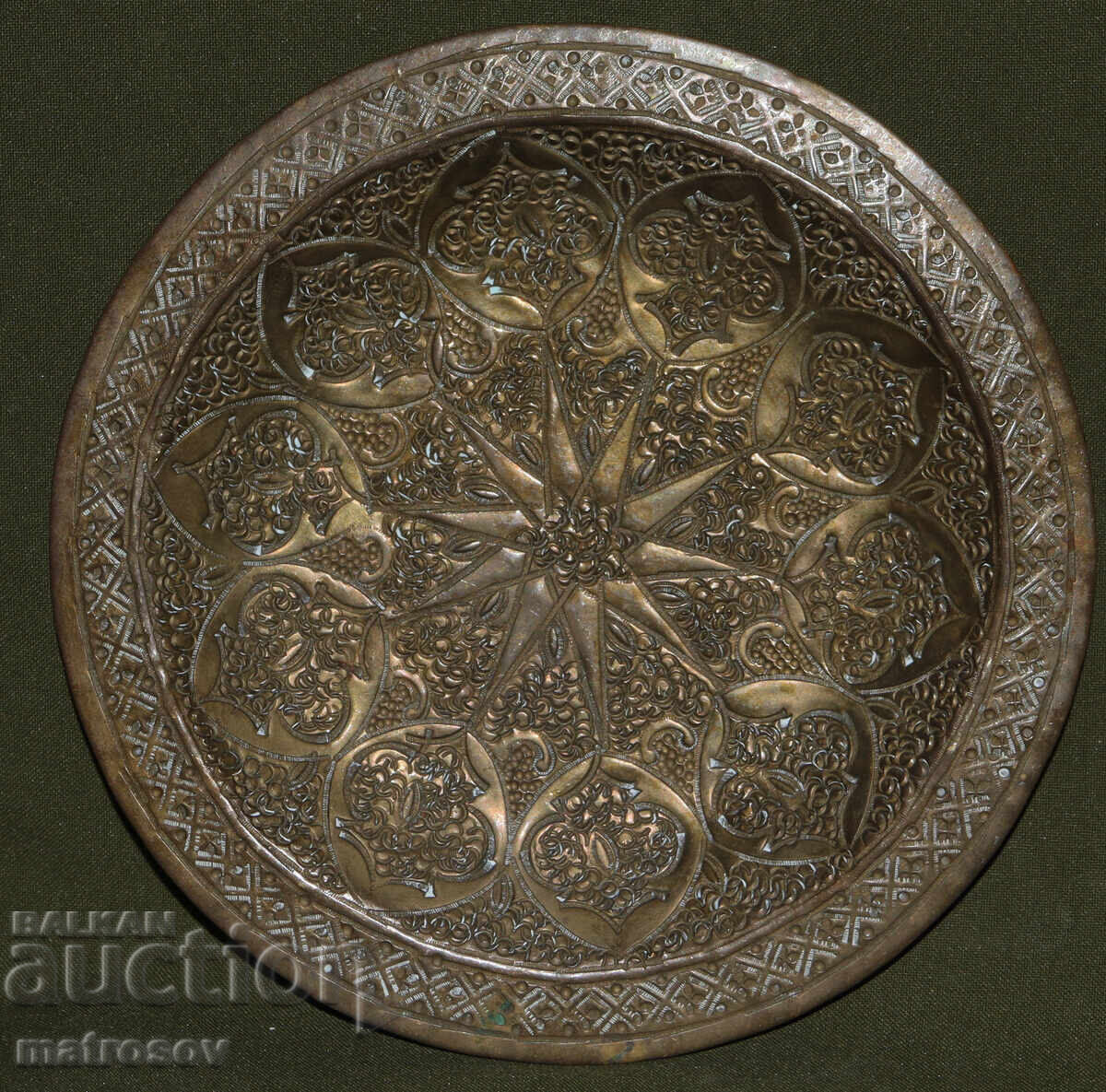 Μεταλλικός διακοσμητικός δίσκος πιάτο γεωμετρικά σχήματα - 6