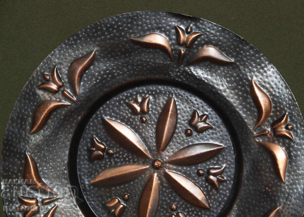 Licitație Farfurie de cupru placată, decorațiune de perete Licitație Farfurie de cupru placată, decorațiune de perete