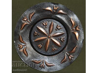 Farfurie de cupru placată, decorațiune de perete