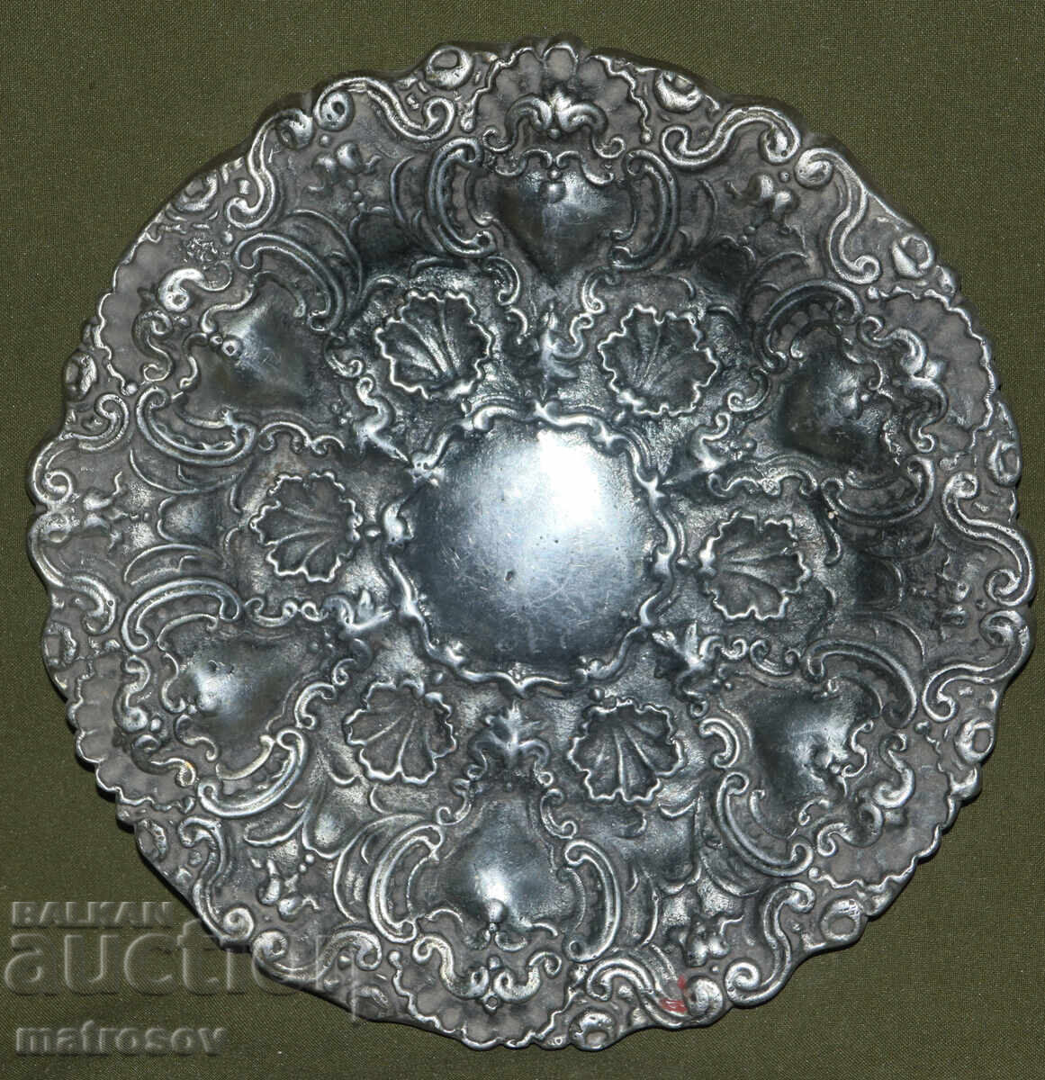 Old metal solid plate tray with price 100.00 BGN | € 51.13