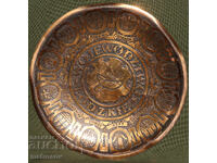 Plachetă din alamă farfurie suvenir Polonia decorațiune de perete