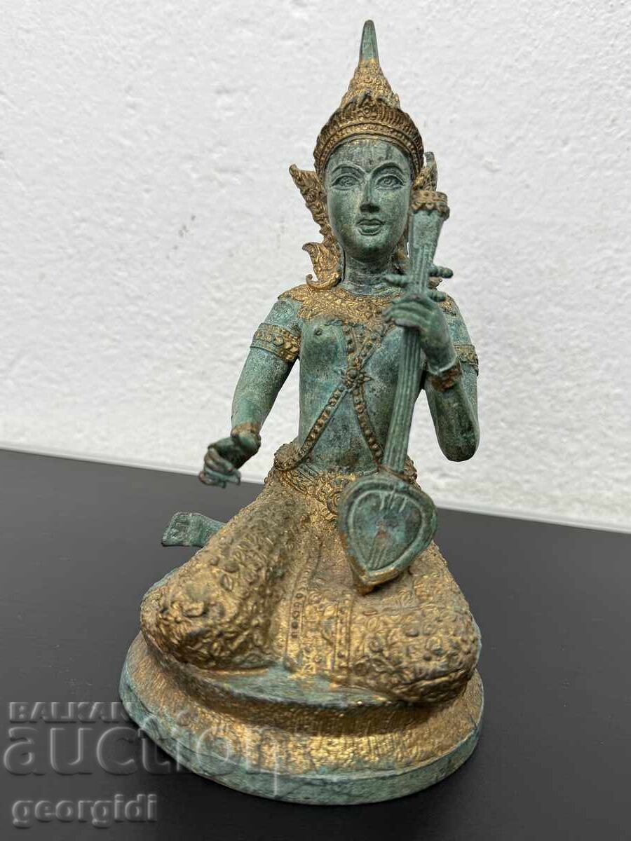 Licitație Figurină de bronz a zeiței - Saraswati. №7424 Licitație Figurină de bronz a zeiței - Saraswati. №7424