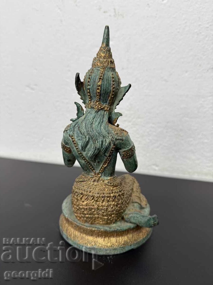 Figurină de bronz a zeiței - Saraswati. №7424 - 5 Figurină de bronz a zeiței - Saraswati. №7424 - 5
