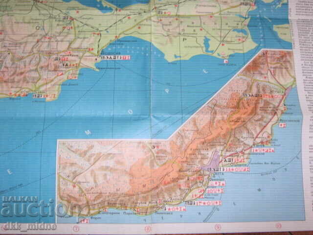 Hartă turistică a Crimeei 1976 - 7